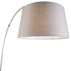 QAZQA booglampen arc-basic grijs e27