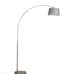 QAZQA booglampen arc-basic grijs e27