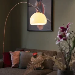 QAZQA booglampen arc-basic bruin e27