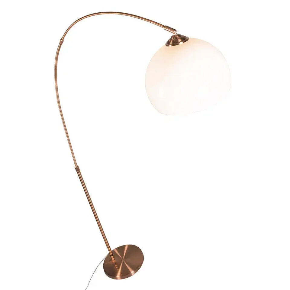 QAZQA booglampen arc-basic bruin e27