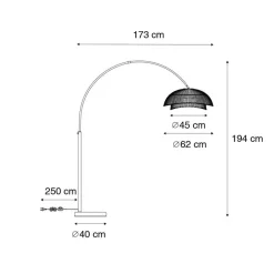 QAZQA booglampen pua zwart e27 Clearance