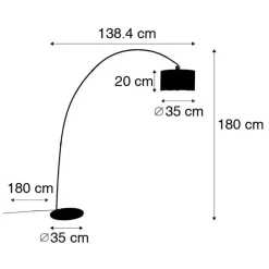 QAZQA booglampen vinossa zwart e27