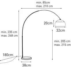 QAZQA booglampen xxl zwart e27 Hot