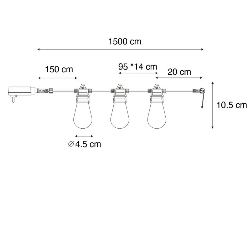 QAZQA buitenlampen chill zwart geïntegreerde led New
