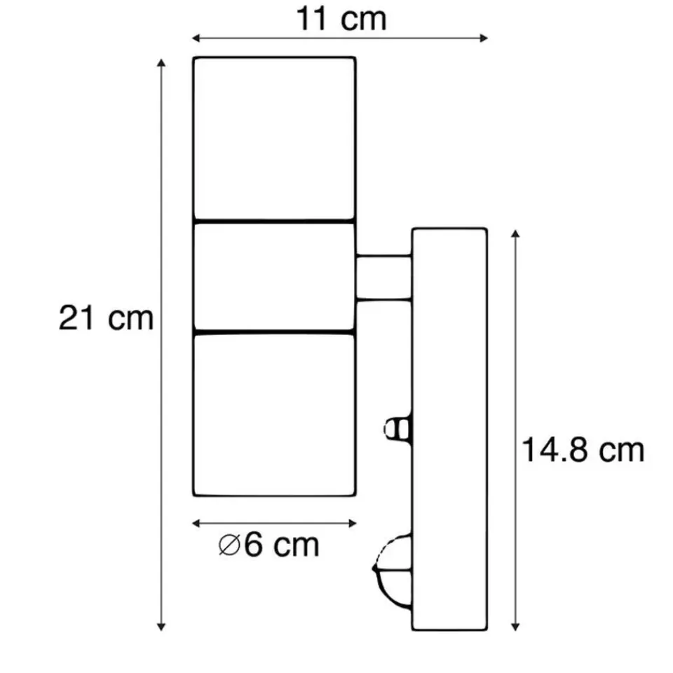 QAZQA buitenlampen met sensor duo grijs gu10 New
