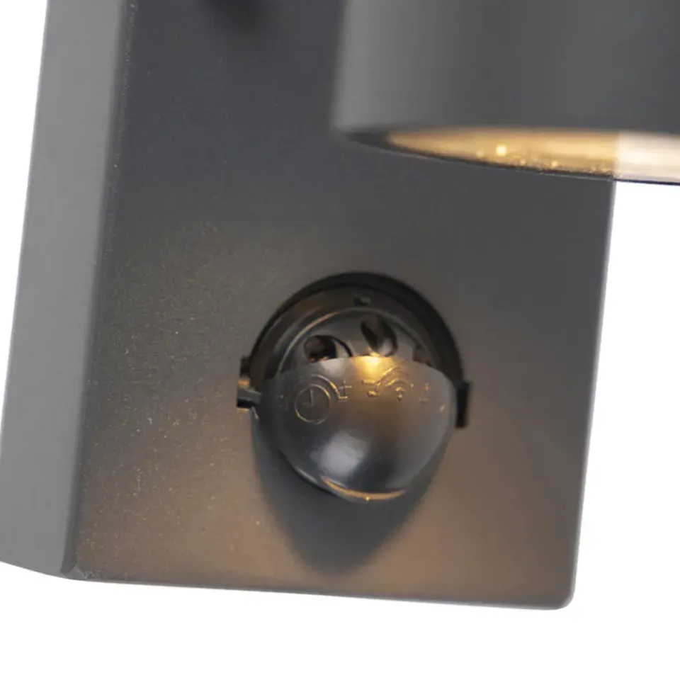 QAZQA buitenlampen met sensor duo grijs gu10 New