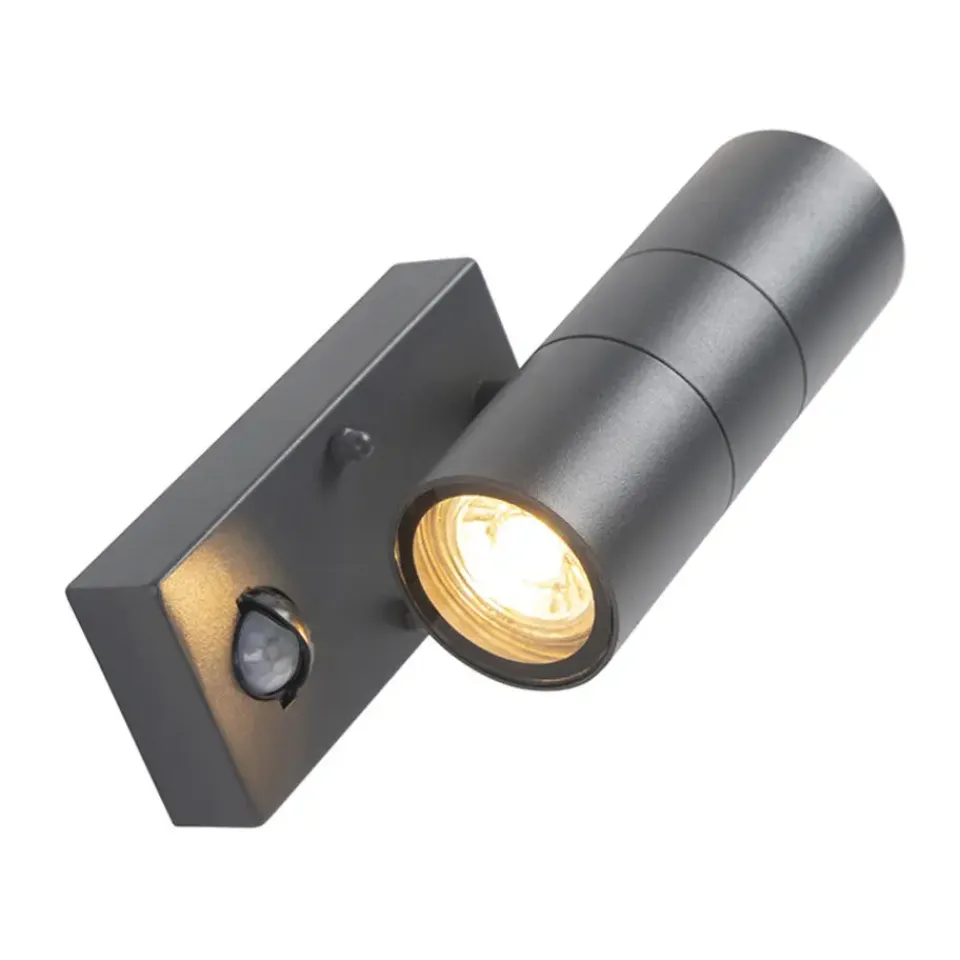 QAZQA buitenlampen met sensor duo grijs gu10 New