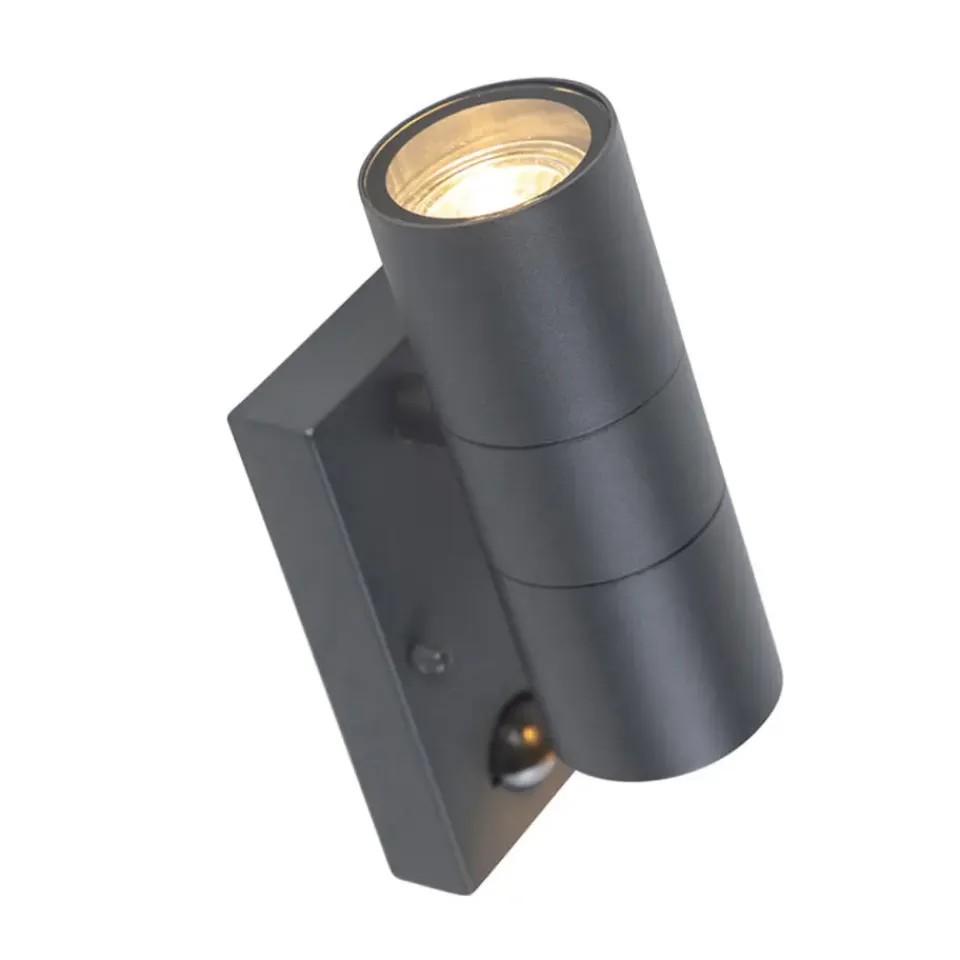 QAZQA buitenlampen met sensor duo grijs gu10 New