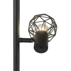 QAZQA Design vloerlamp zwart 3-lichts verstelbaar - Mesh - Zwart Online