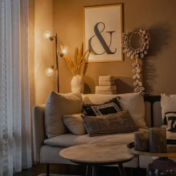 QAZQA Design vloerlamp zwart 3-lichts verstelbaar - Mesh - Zwart Online