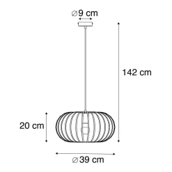 QAZQA hanglampen johanna zwart e27 Online