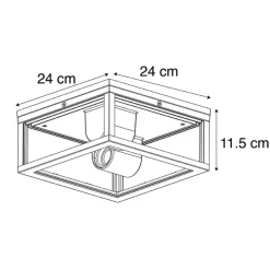 QAZQA plafondlampen buiten charlois zwart e27 New