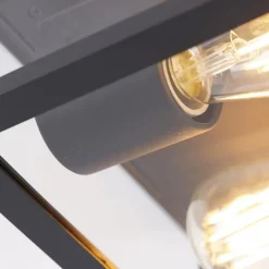 QAZQA plafondlampen buiten charlois zwart e27 New