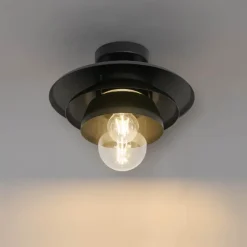 QAZQA plafondlampen buiten morty zwart e27 Online