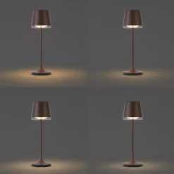 QAZQA Professional tafellampen bass bronskleurig geïntegreerde led Sale