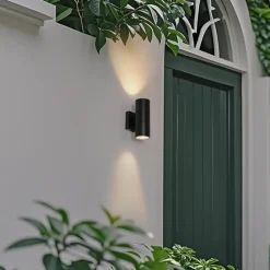 QAZQA Professional wandlampen buiten duo zwart gu10 Sale