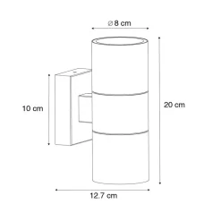 QAZQA Professional wandlampen buiten duo zwart gu10 Sale