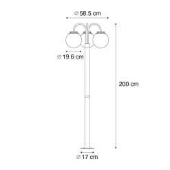 QAZQA staande buitenlampen sfera zwart e27 Discount