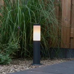 QAZQA staande buitenlampen rox grijs e27