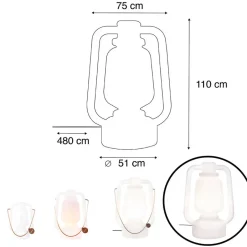 QAZQA staande buitenlampen storm wit e27 New