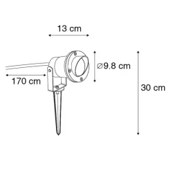 QAZQA tuinspots done zwart gu10 Online