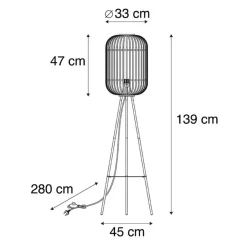 QAZQA vloerlampen manila beige e27 Clearance