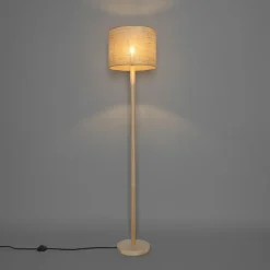 QAZQA vloerlampen mels crème e27 Online