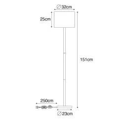 QAZQA vloerlampen mels crème e27 Online