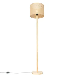 QAZQA vloerlampen mels crème e27 Online