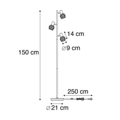 QAZQA vloerlampen mesh goudkleurig e14 Online