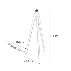 QAZQA vloerlampen tripod_classic bruin e27 Sale