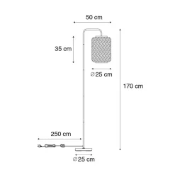 QAZQA vloerlampen yvonne crème e27 Discount