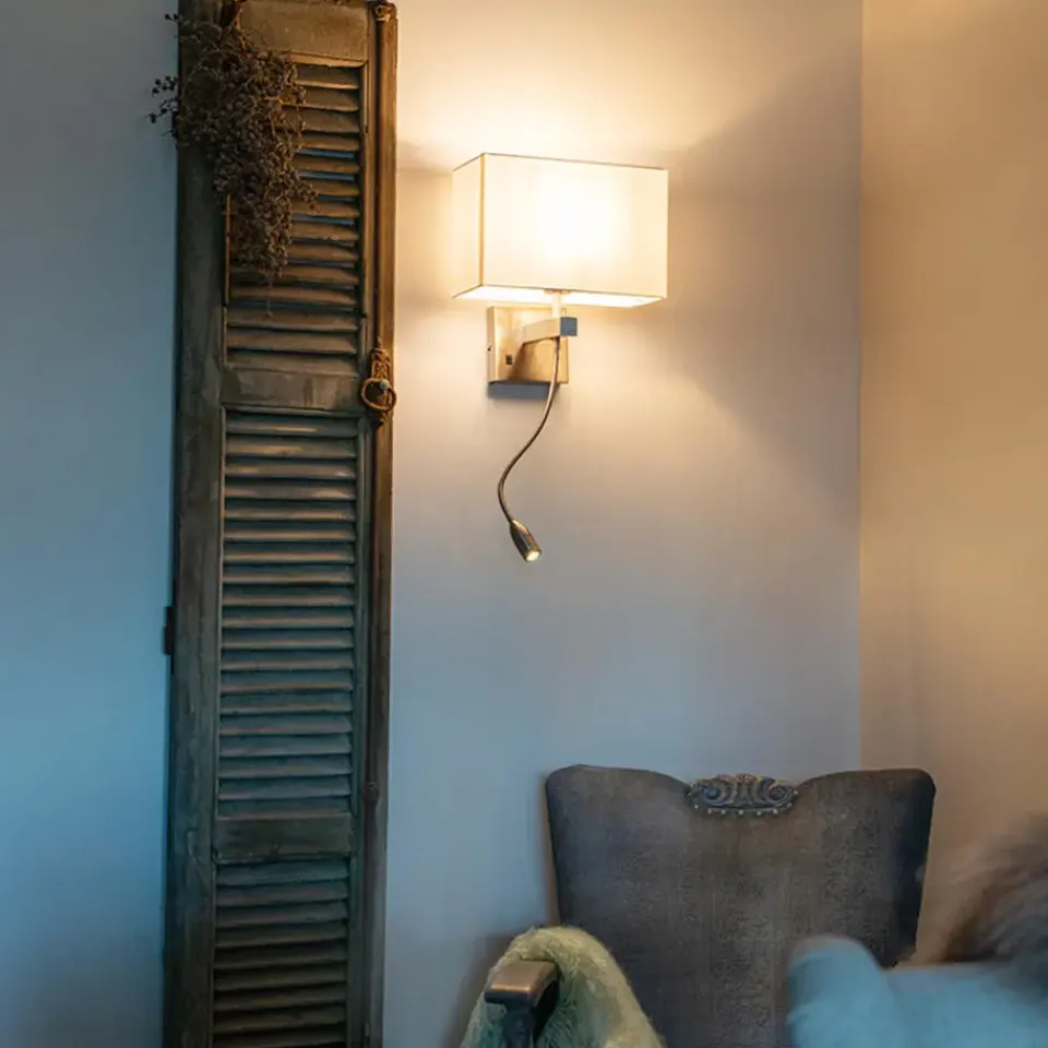 QAZQA wandlampen bergamo wit e27 New