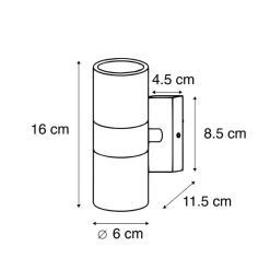 QAZQA wandlampen buiten duo grijs gu10 Online