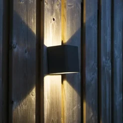 QAZQA wandlampen buiten evi grijs geïntegreerde led Discount