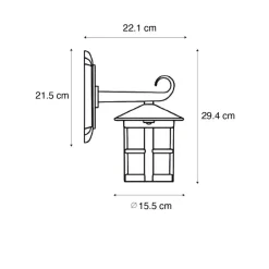 QAZQA wandlampen buiten herb zwart e27 Hot
