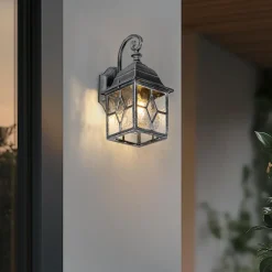 QAZQA wandlampen buiten london zilverkleurig e27 Outlet