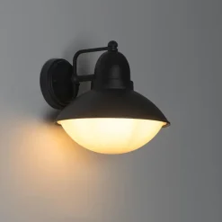 QAZQA wandlampen buiten marcel zwart e27 Outlet
