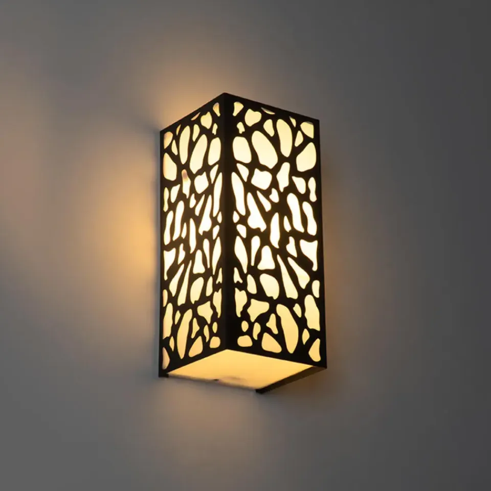 QAZQA wandlampen buiten nicole zwart e27 Sale