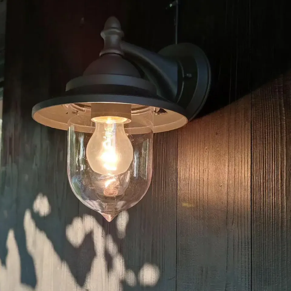 QAZQA wandlampen buiten oxford grijs e27 New