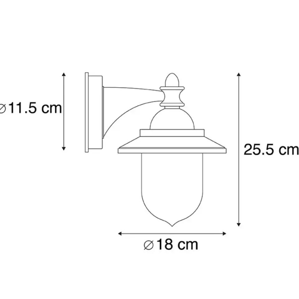 QAZQA wandlampen buiten oxford grijs e27 New