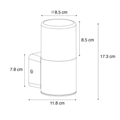 QAZQA wandlampen buiten odense wit e27 New