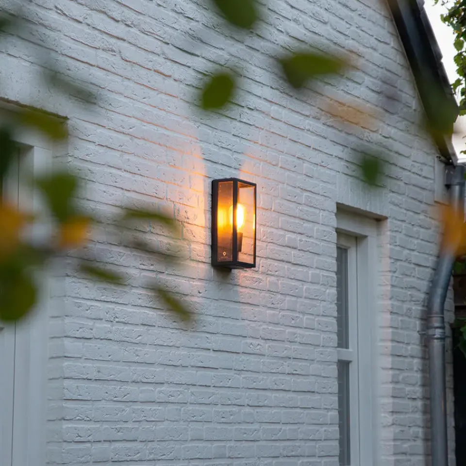 QAZQA wandlampen buiten rotterdam zwart e27 Sale