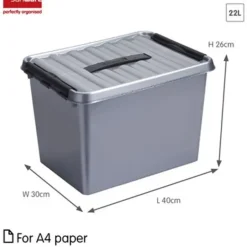 Sunware Q-line opbergbox 22L metaal zwart Sale