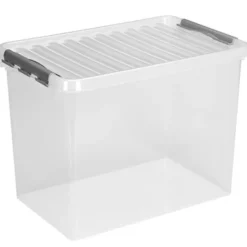 Sunware Q-line opbergbox 72L transparant metaal New