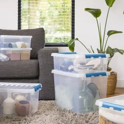 Sunware Q-line opbergbox 25L transparant blauw Clearance