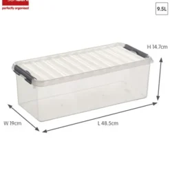 Sunware Q-line opbergbox 9,5L transparant metaal Online