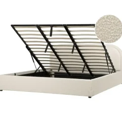 Beliani QUILLIEN - Bed met opbergruimte - Beige - 180 x 200 cm - Polyester New