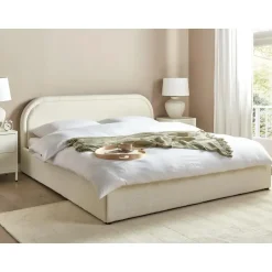 Beliani QUILLIEN - Bed met opbergruimte - Beige - 180 x 200 cm - Polyester New