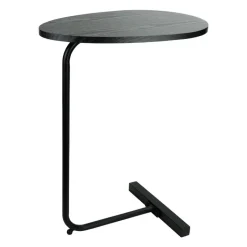 QUVIO Bijzettafel ovaal - 30 x 45 x 60 cm - Zwart Discount